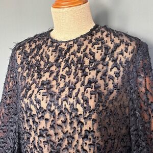 Vintage 1960s Mod Sheer Burnout Dress | Size S M | Palm Royale Sheath Cocktail